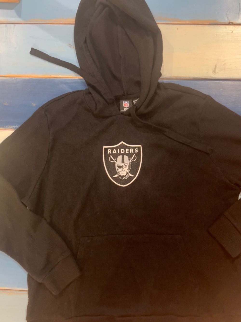 NFL Las Vegas Raiders Women’s Waffle Knit Hoodie Black XXL